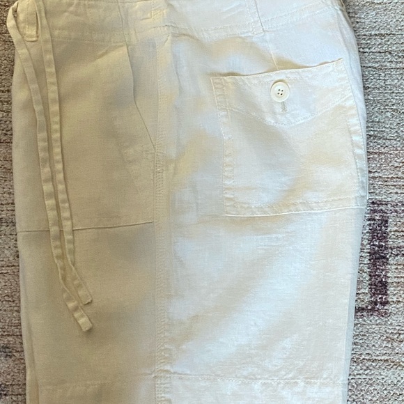 NWOT  Liz Wear by Liz Claiborne Womens Khaki linen drawstring shorts Size 8 - Picture 9 of 16